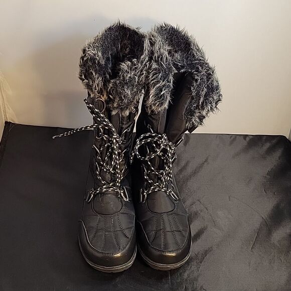ATHLETECH WOMEN"S MARTY SNOW WATER-RESISTANT LACE UP FAUX FUR COLLAR BOOT - Picture 2 of 14
